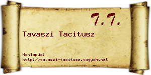 Tavaszi Tacitusz névjegykártya